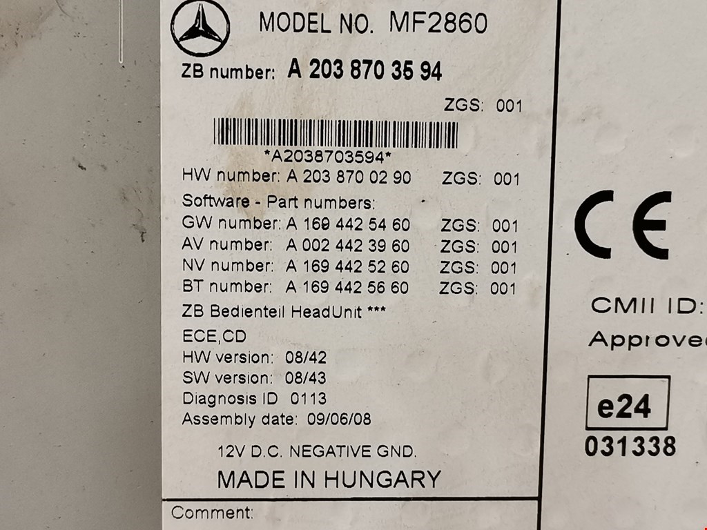 Магнитола Mercedes CLC (CL203) купить в Беларуси
