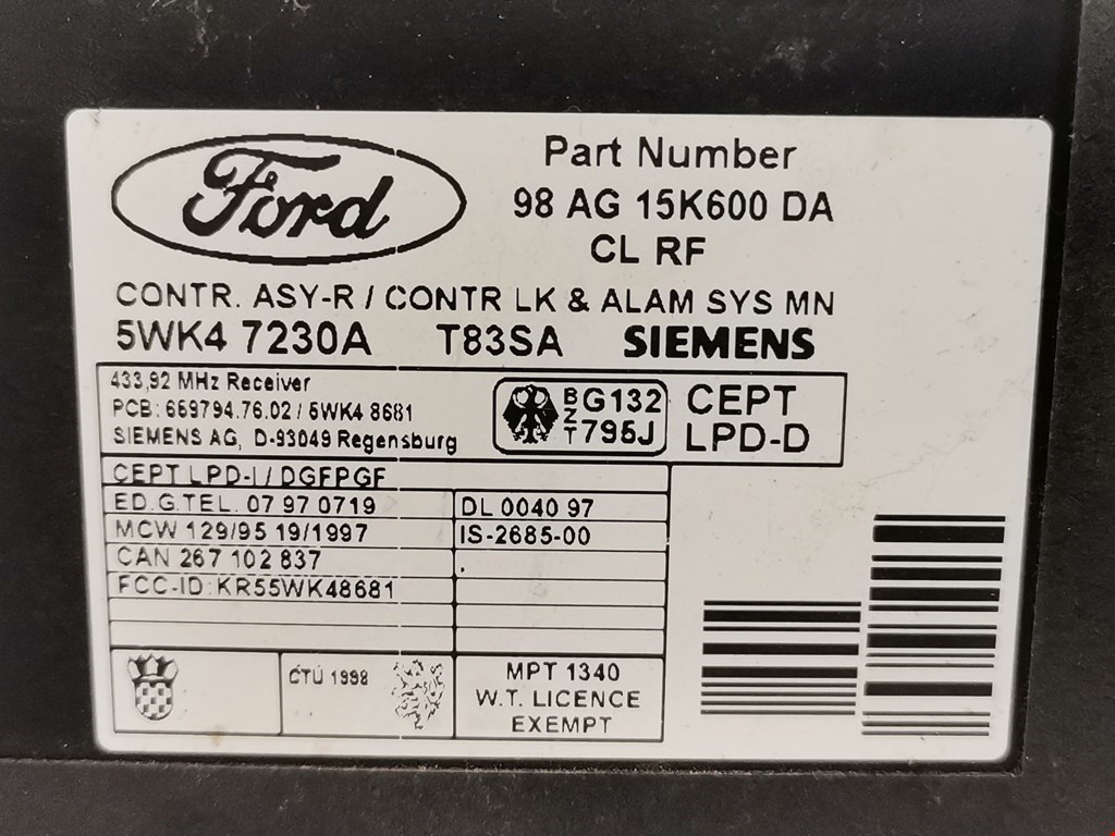Блок комфорта Ford Mondeo 2 купить в Беларуси