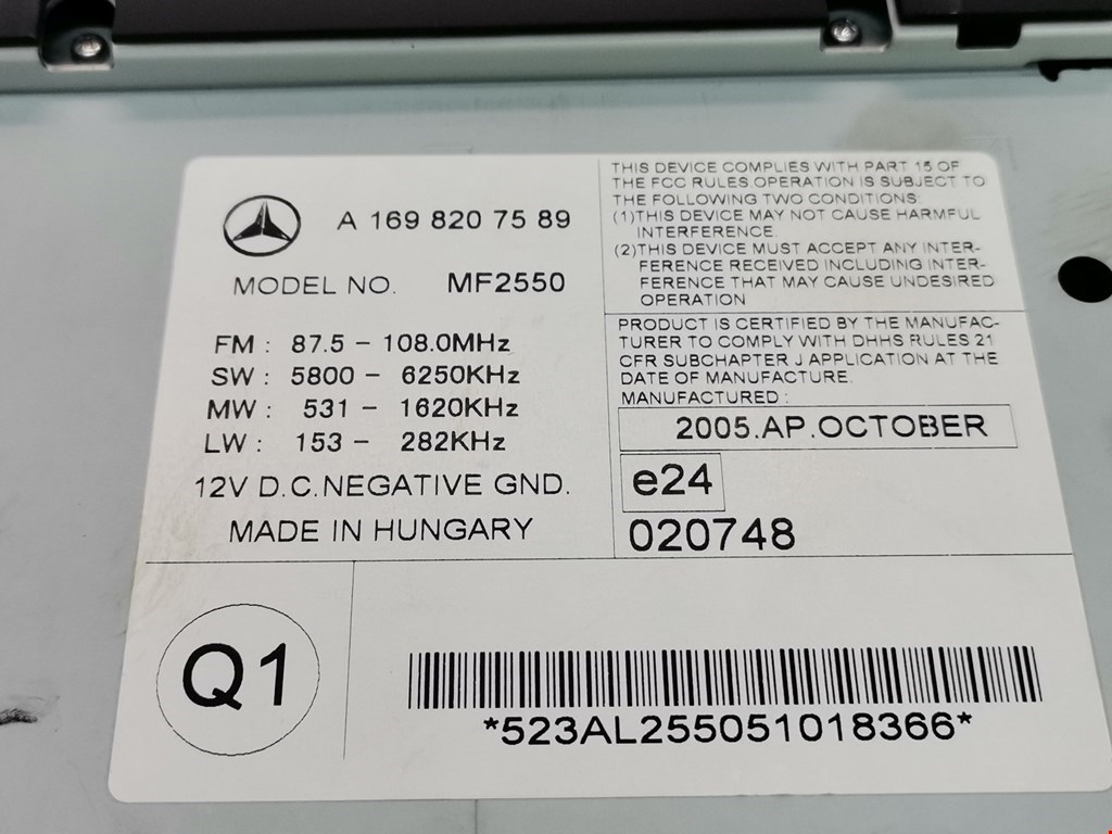 Магнитола Mercedes A-Class (W169) купить в Беларуси