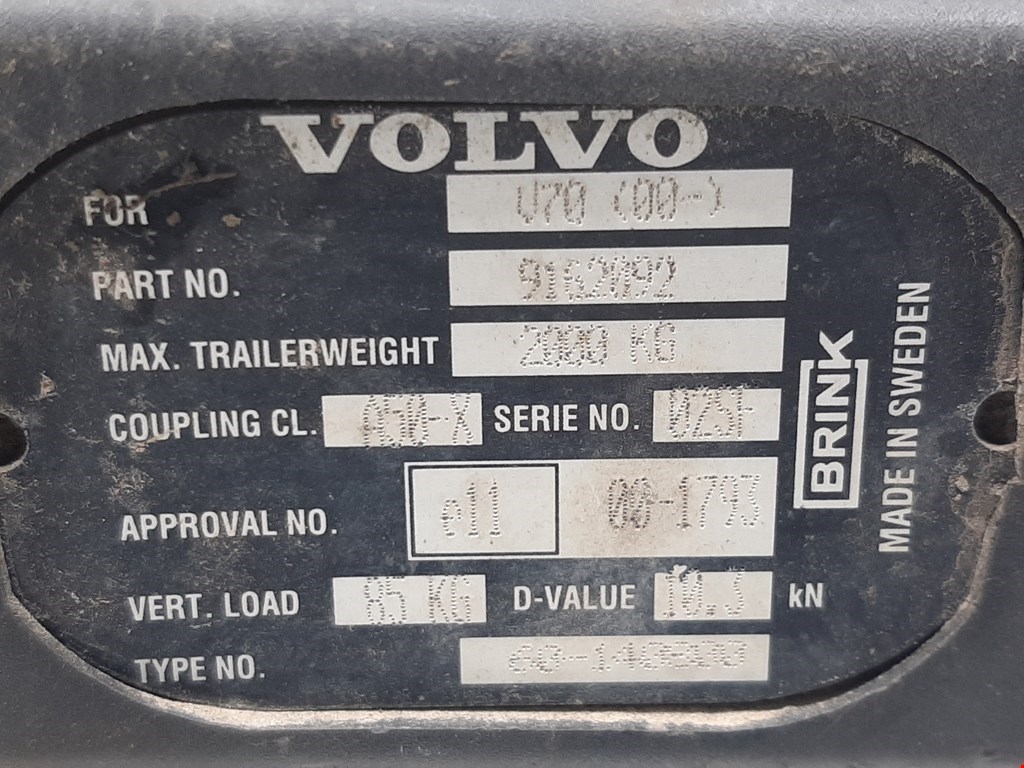 Крюк фаркопа съемный Volvo V70 2 купить в Беларуси