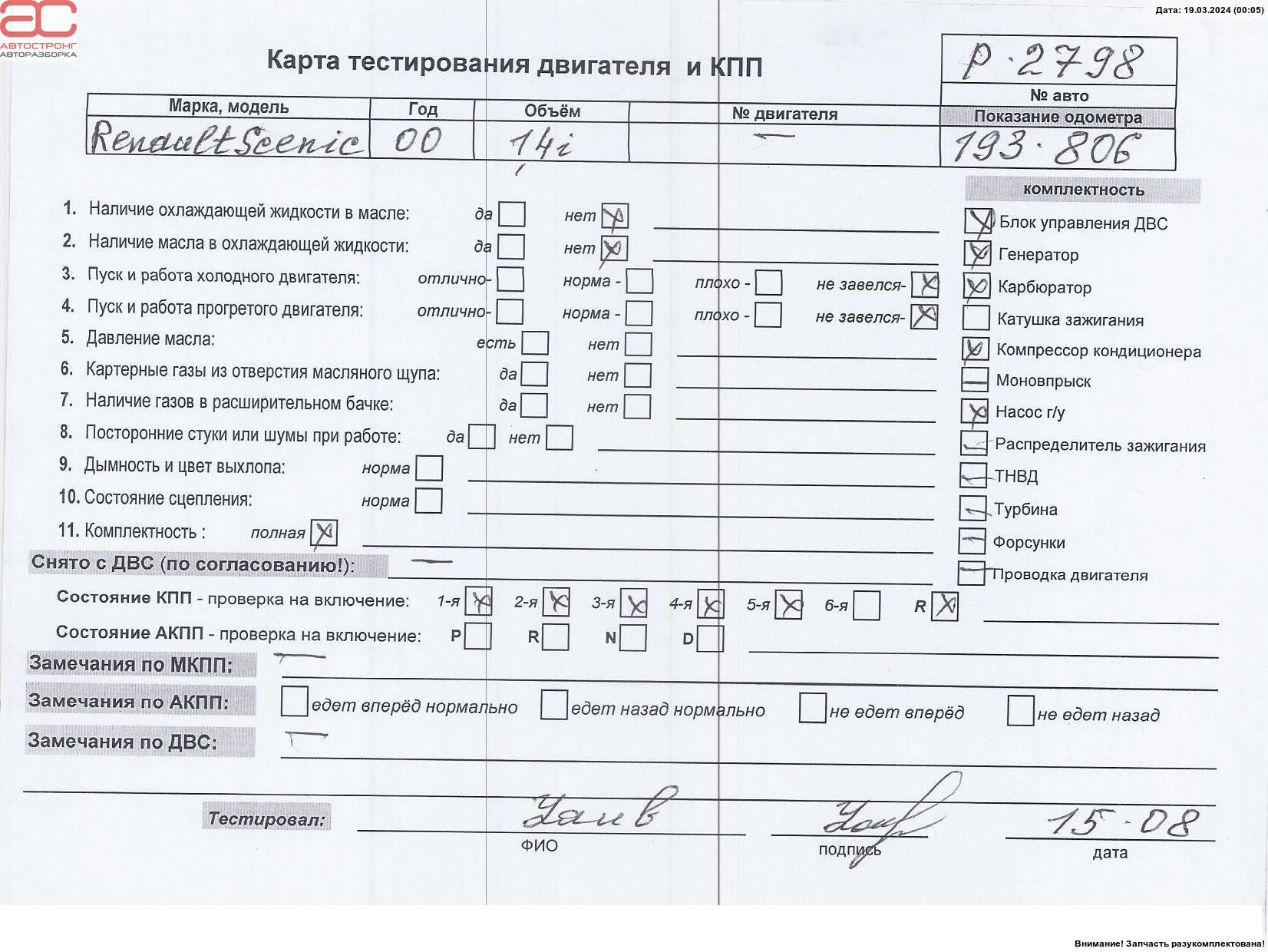 Двигатель (ДВС) Renault Scenic 1 купить в России