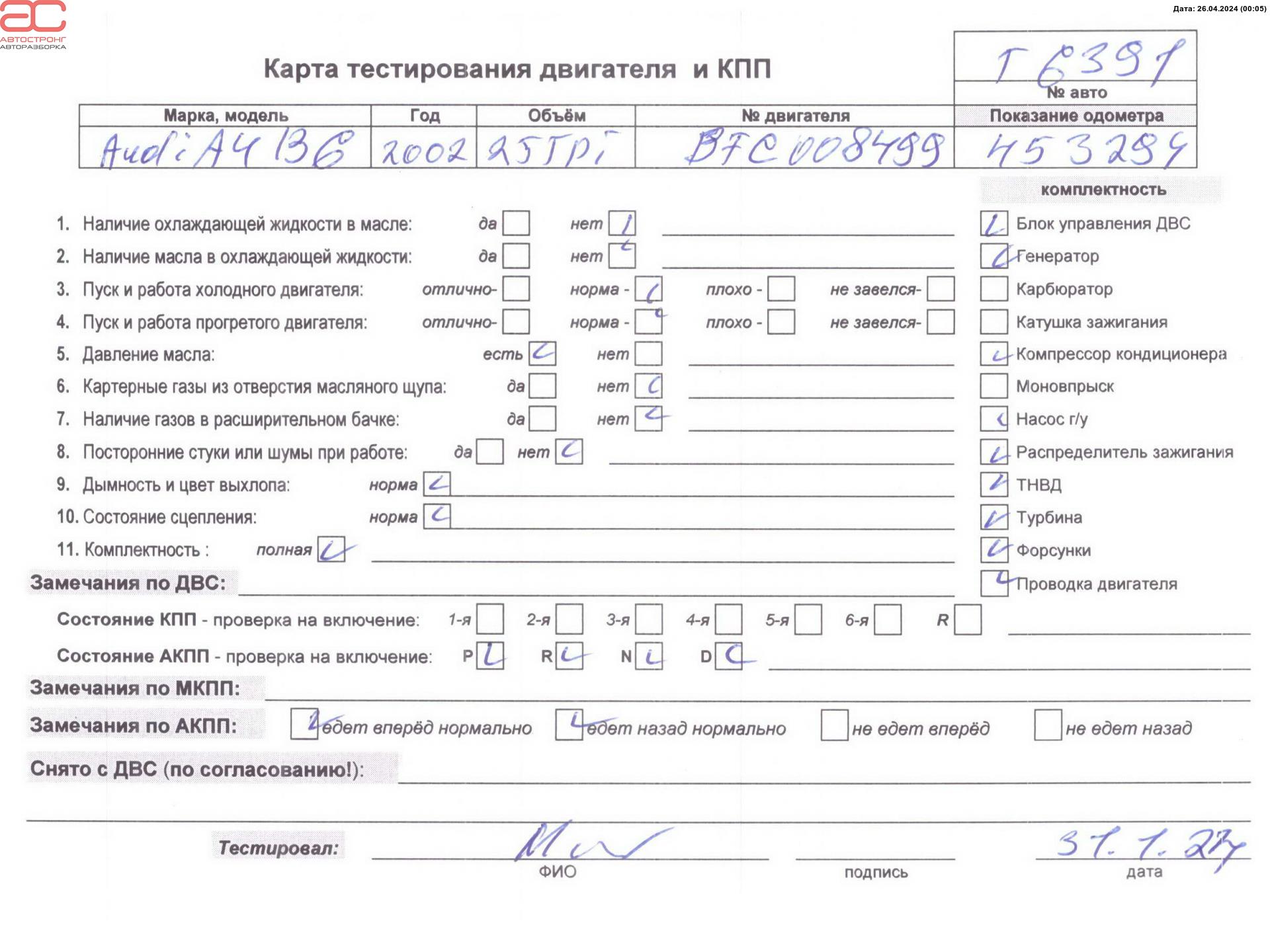 Двигатель (ДВС) Audi A4 B6 купить в России